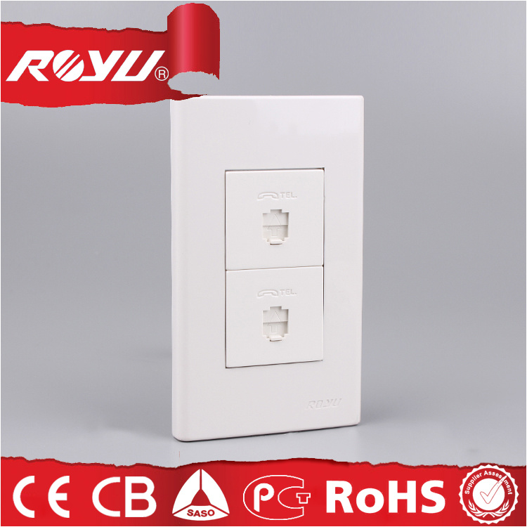 Custom Double 2 Gang Electrical Telephone Socket Outlet