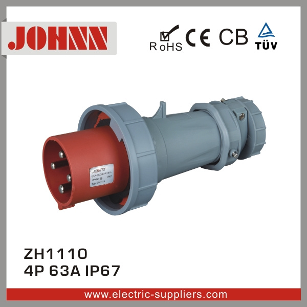 IP67 4p 63A Waterproof Plug for Industrial