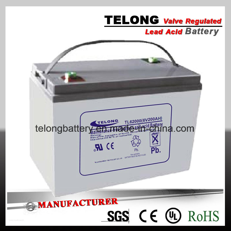 Solar Power Battery with CE, UL, RoHS Certificate (6V200ah)