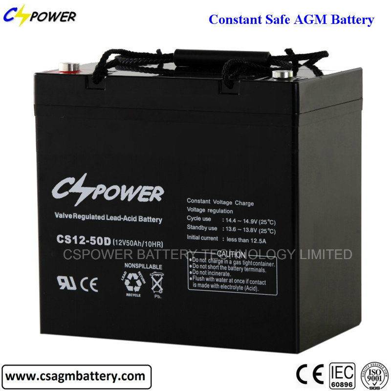 Cspower 12V 50 Ah Deep Cycle Sealed AGM Battery