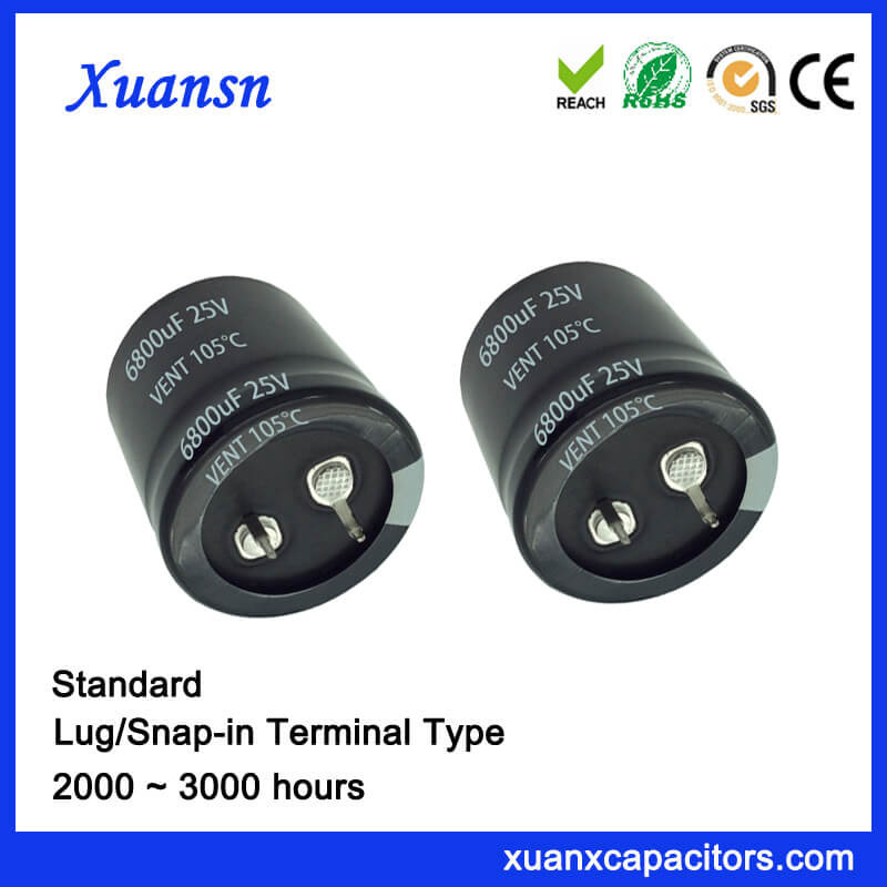 105º C 6800UF 25V Capacitor Electrolytic Snap in