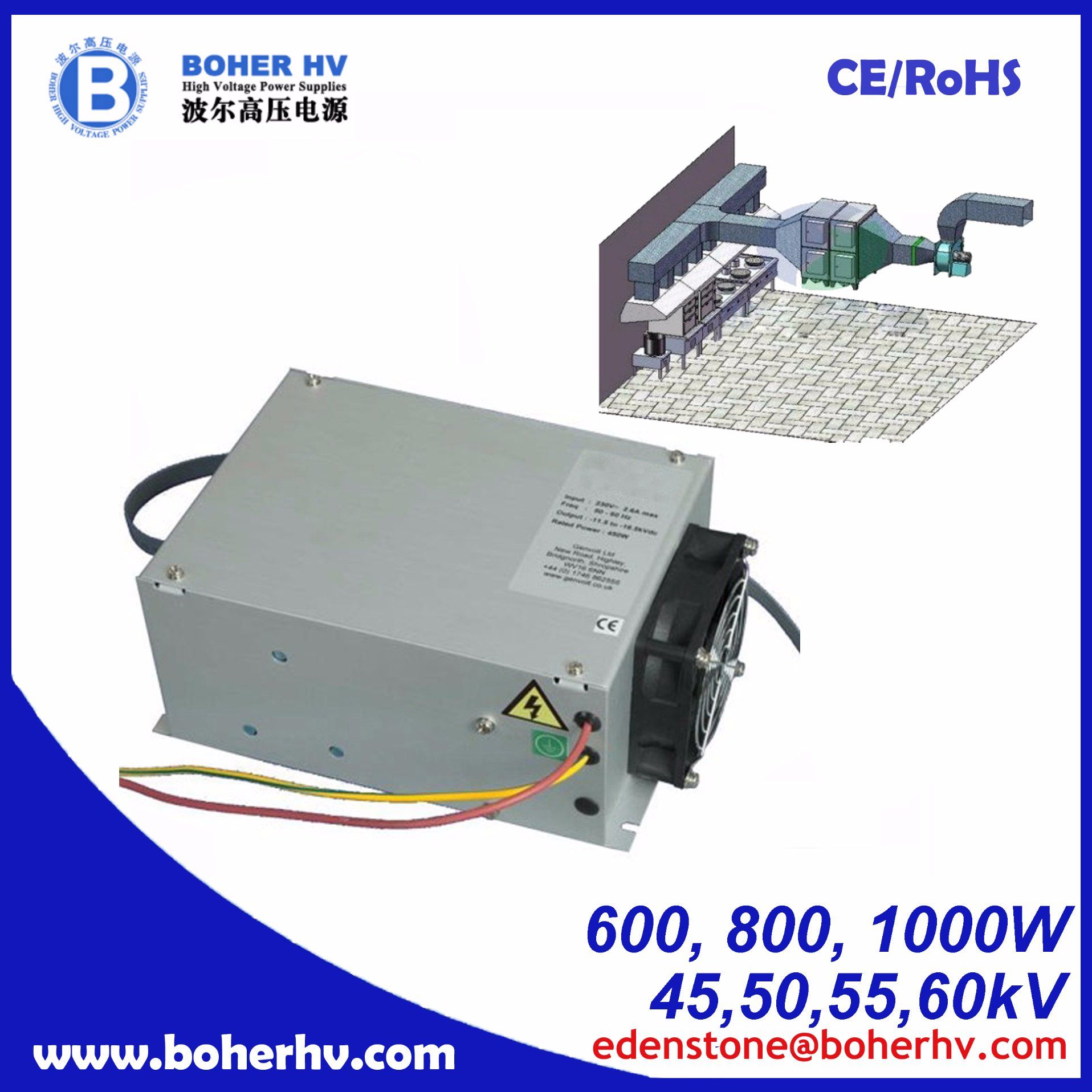 high voltage DC power supply 45kV 50kV 55kV 60kV CF06
