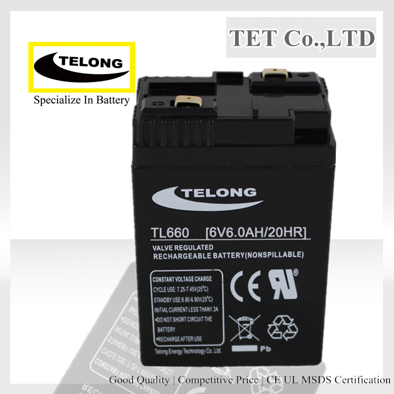 6V6ah Sealed Lead Acid Battery with UL CE RoHS
