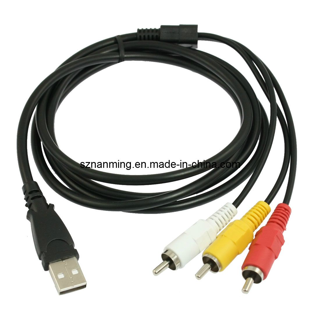 USB Male a to 3X RCA AV Cable