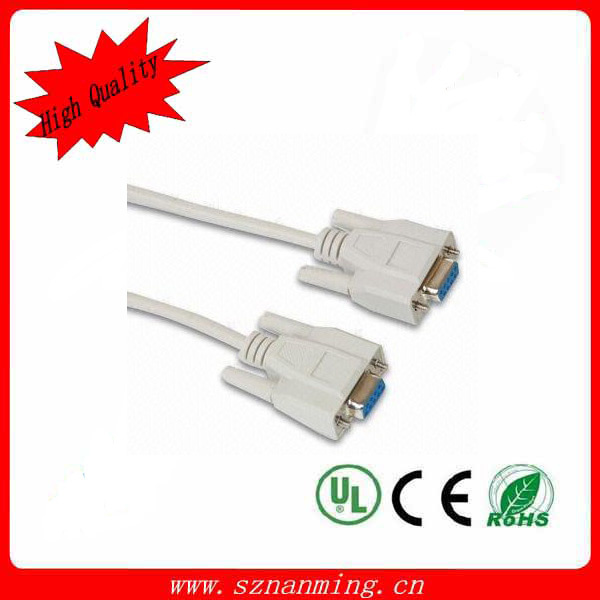 9-Pin VGA Female Cable, Available in White, with PVC Jacket