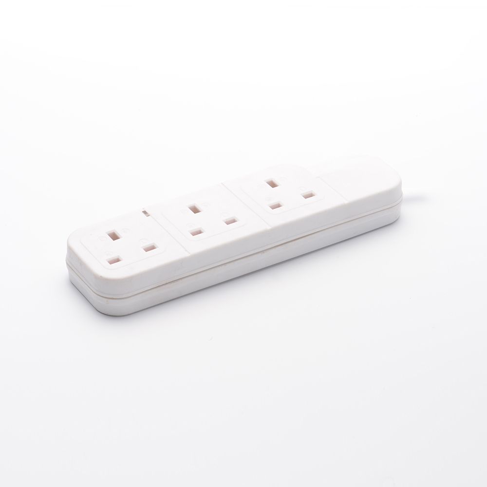 3 Ways UK Extension Lead Power Strip AC Socket