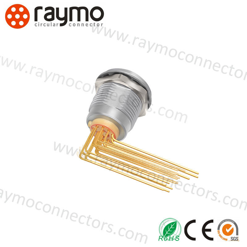 Egg 10 Pins Female Connector with Elbow PCB Contacts Connector Replacement Lemo ODU
