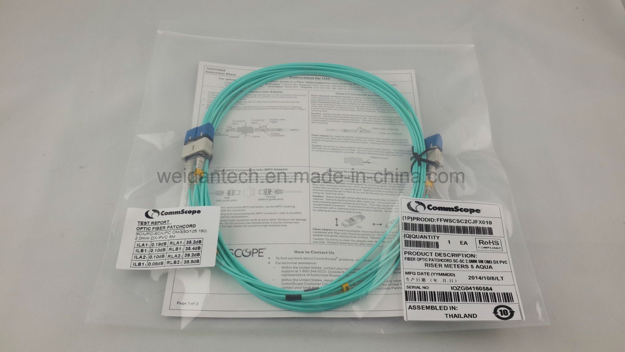 Commscope Sc-Sc 2.0mm mm Om3 Dx Fiber Optic Patch Cord 5m