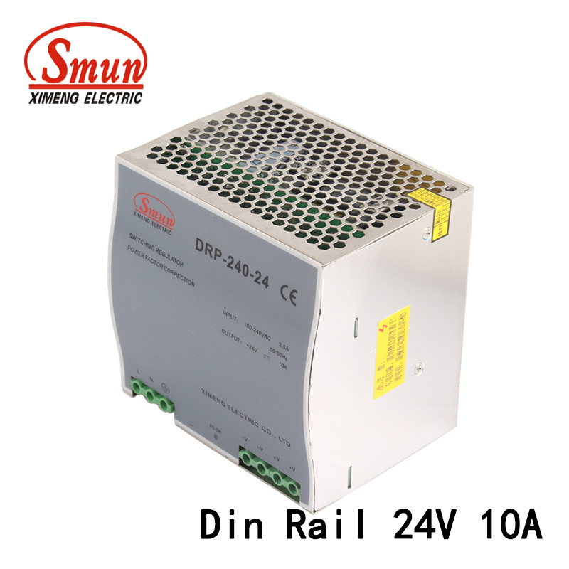 240W 24VDC 10A DIN Rail AC-DC Pfc Switching Power Supply