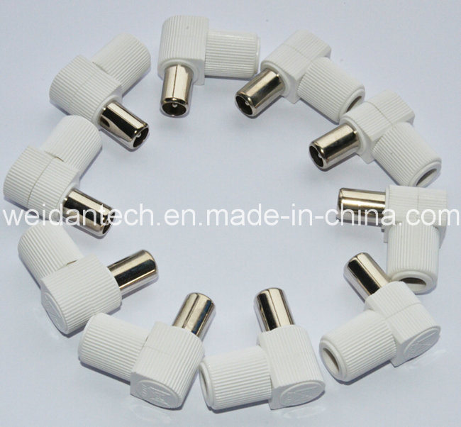White Right Angle 9.5 PAL Plug