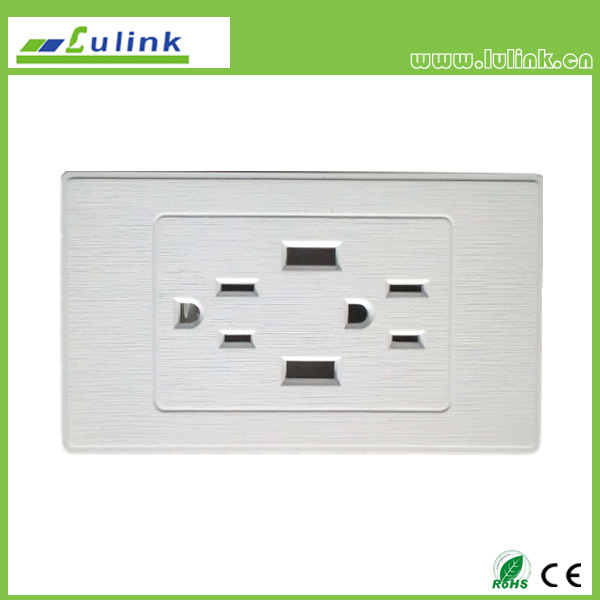 North America AC Power Socket with 2 USB Wall Socket Outlets Mobile Phone Wall Charger