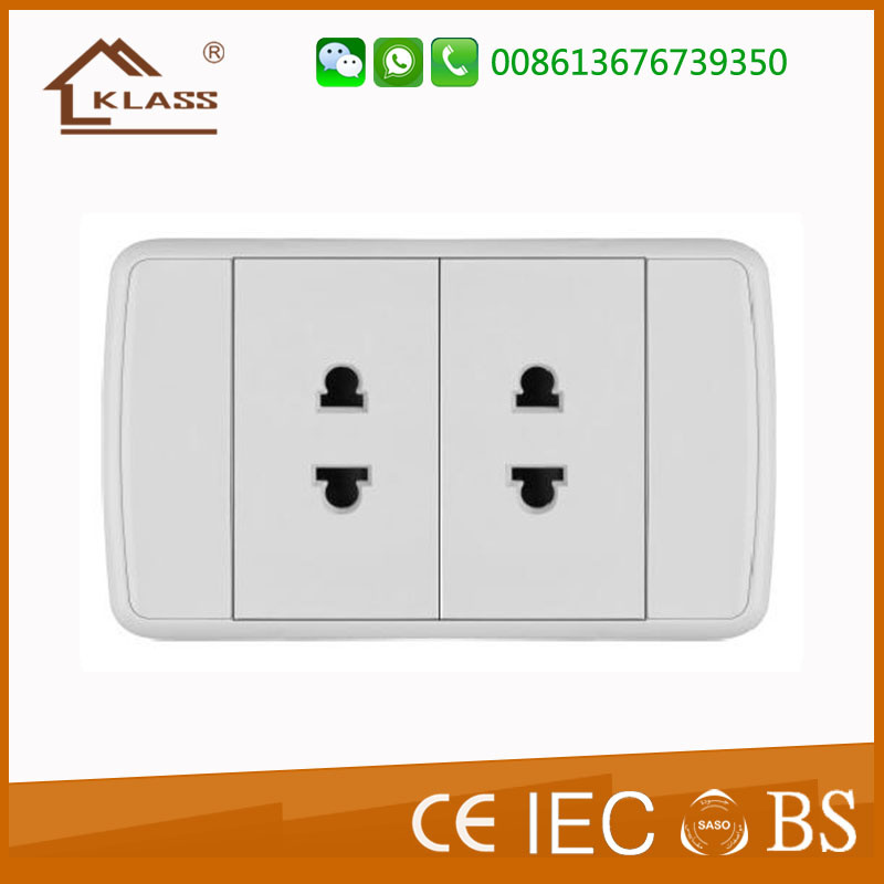 110V~250V Double 2 Pin Multiple Power Socket with PC Cover
