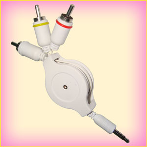 Retractable 3.5mm Plug to 3 RCA Plug Audio Cable