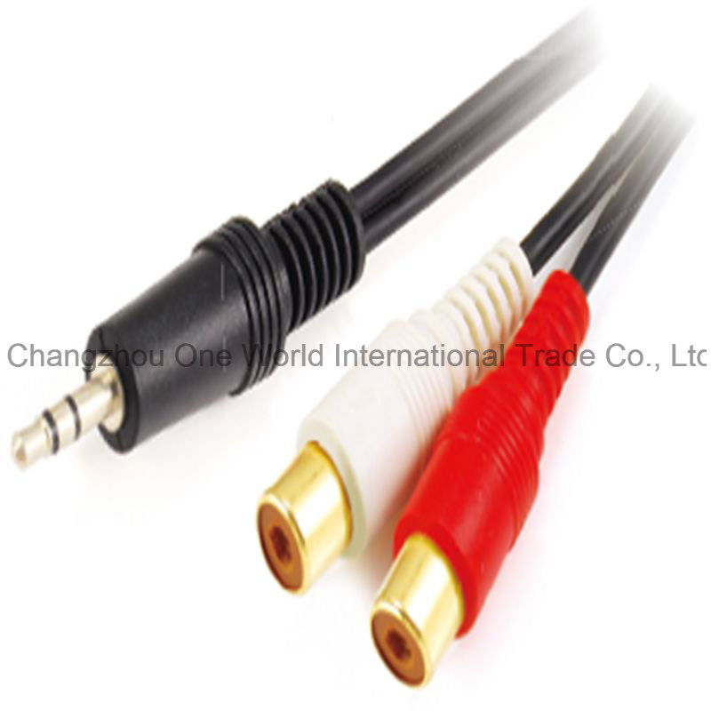3.5mm Stereo Plug - 2 RCA Jacks Cable