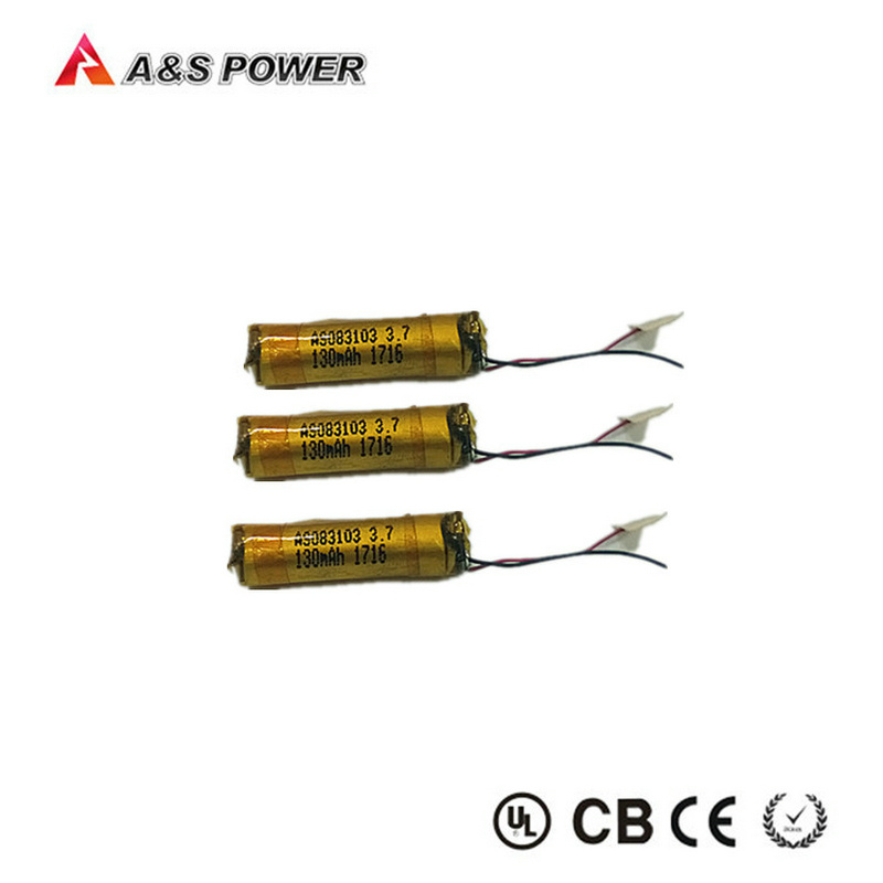 Rechargeable 3.7V 130mAh 08310 Lithium Ion Li-ion Battery Cylindrical
