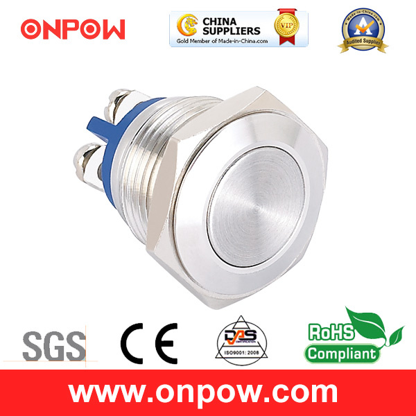 Onpow 16mm Metal Push Button Switch (GQ16F-10/S, CE, CCC, RoHS)