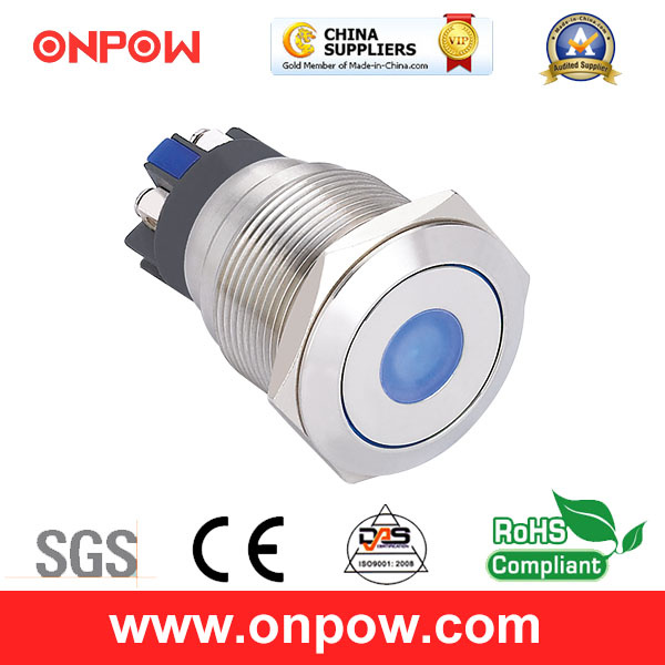 Onpow 22mm Push Button Switch (GQ22L-11D/G/6V/S, CE, CCC, RoHS Compliant)