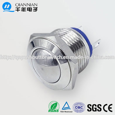 Qn16-A5 16mm Momentary Domed Head Pin Terminal Metal Push Button Switch
