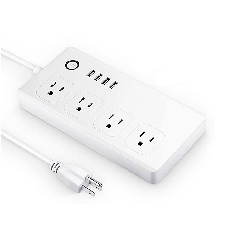 Wireless WiFi Smart Power Strip Support Fast Charger Power Strip with 5 Outlets Work with Amazon Alexa Remote Controlled