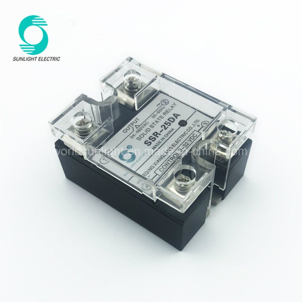 China Online Shop SSR-25da 3-32VDC Input 24-480VAC Output DC-AC Single Phase Solid State Relay