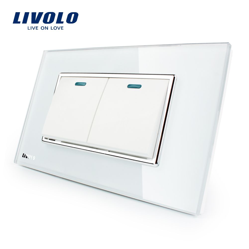 Livolo Au Standard Two Gang Two Way Push Button Switch Vl-C3K2s-81/82