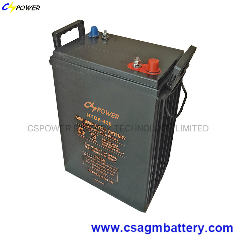 Cspower Rechargeable Solar Storage 6V 420ah AGM Battery