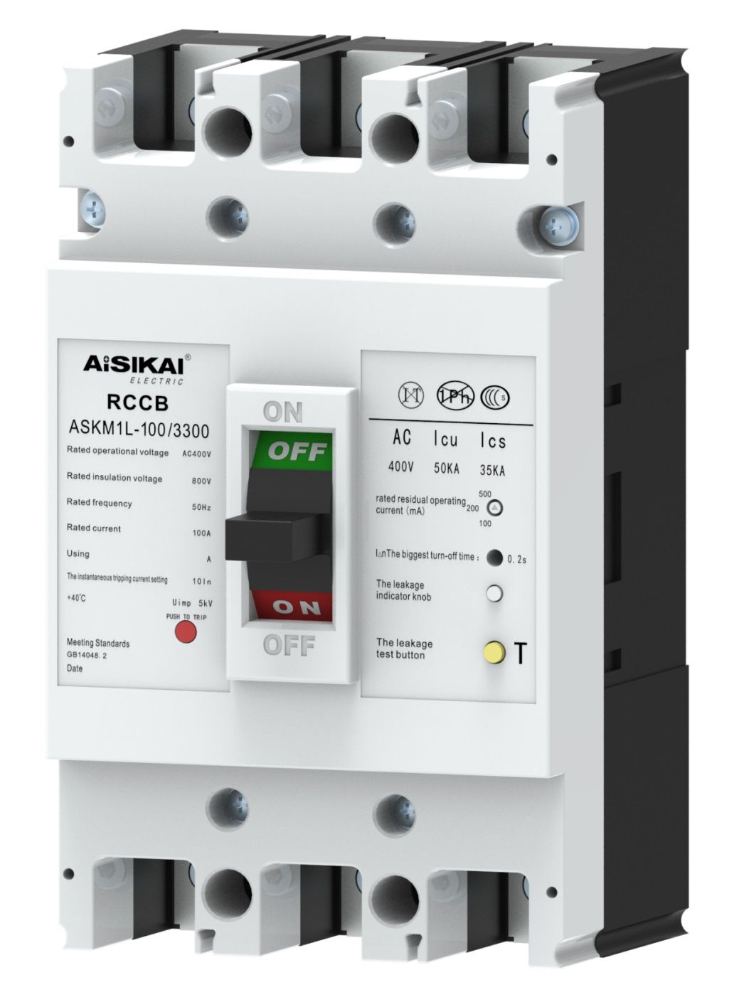 Top Selling 100A 3p ELCB/RCCB Residual Current Circuit Breaker