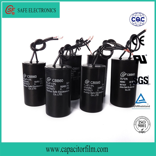 Cbb60 AC Motor Run and Start Metallized Film Capacitor for Washing Machine
