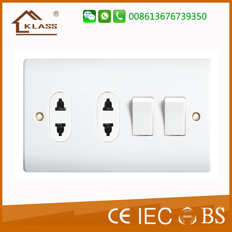 Top Quality 2gang Switch and 2gang 16A 2pin Socket