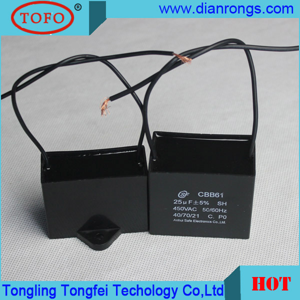 Cbb61 Sh 3UF Polypropylene Film Capacitor for Fan