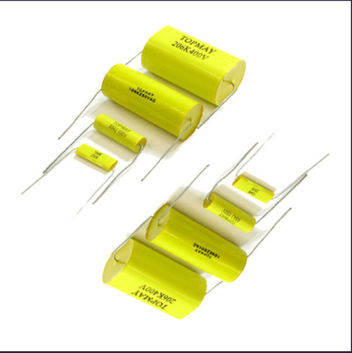Flat Type Axial Cbb20 825j/250V Metallized Polypropylene Film Capacitor Yellow