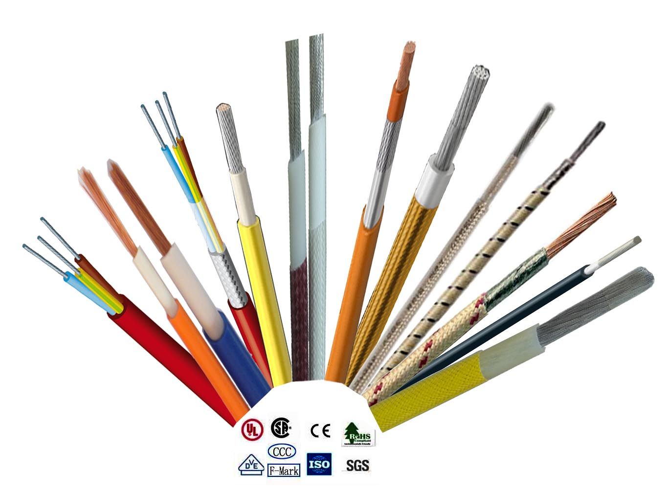 Glass Fiber Braid Silicone Rubber Heat Resistant Wire