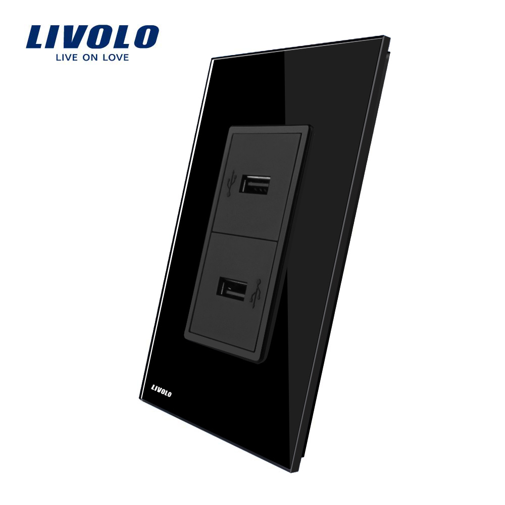 Livolo Us Standard 2-Gangs USB Socket (2.1A, 5V) , Vl-C592u-12