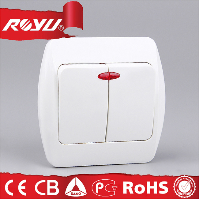 Cheap European Design 2 Gang LED Electric Switch