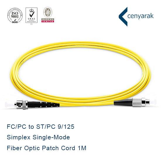 FC to St PVC Jacket Sm Fiber Optic Patch Cord