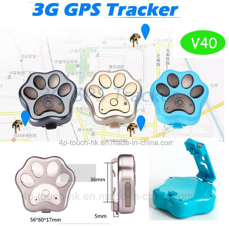 3G Mini GPS Tracker for Pets with Waterproof IP66 (V40)