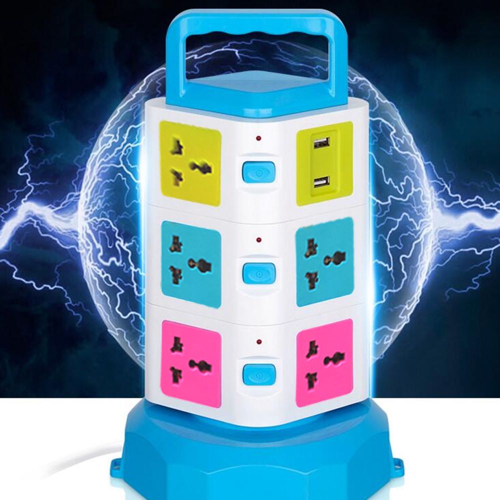 New Style Vertical Multiple Extension Socket with USB