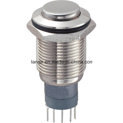 16mm High Flat Latching Push Button Switch