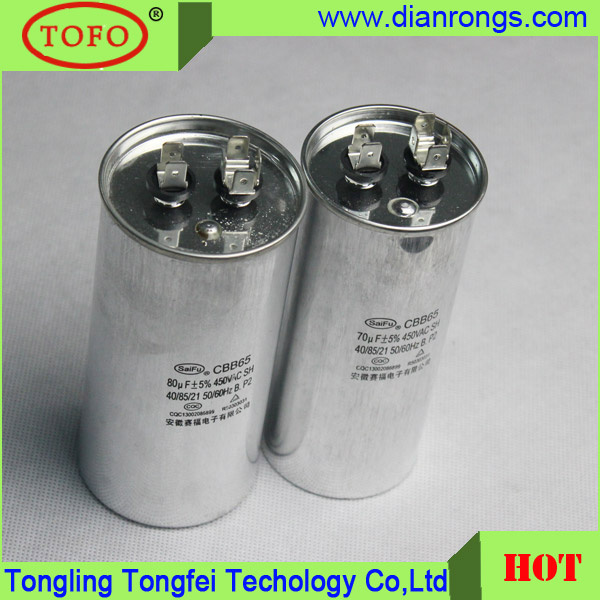 Cbb65 Capacitor for Air Conditioner Compressor Start 100UF 450V