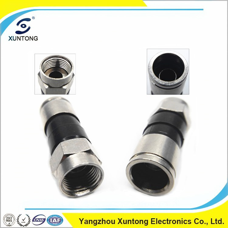 F Compression RG6 Connector 75 Ohm Waterproof Coaxial Cable