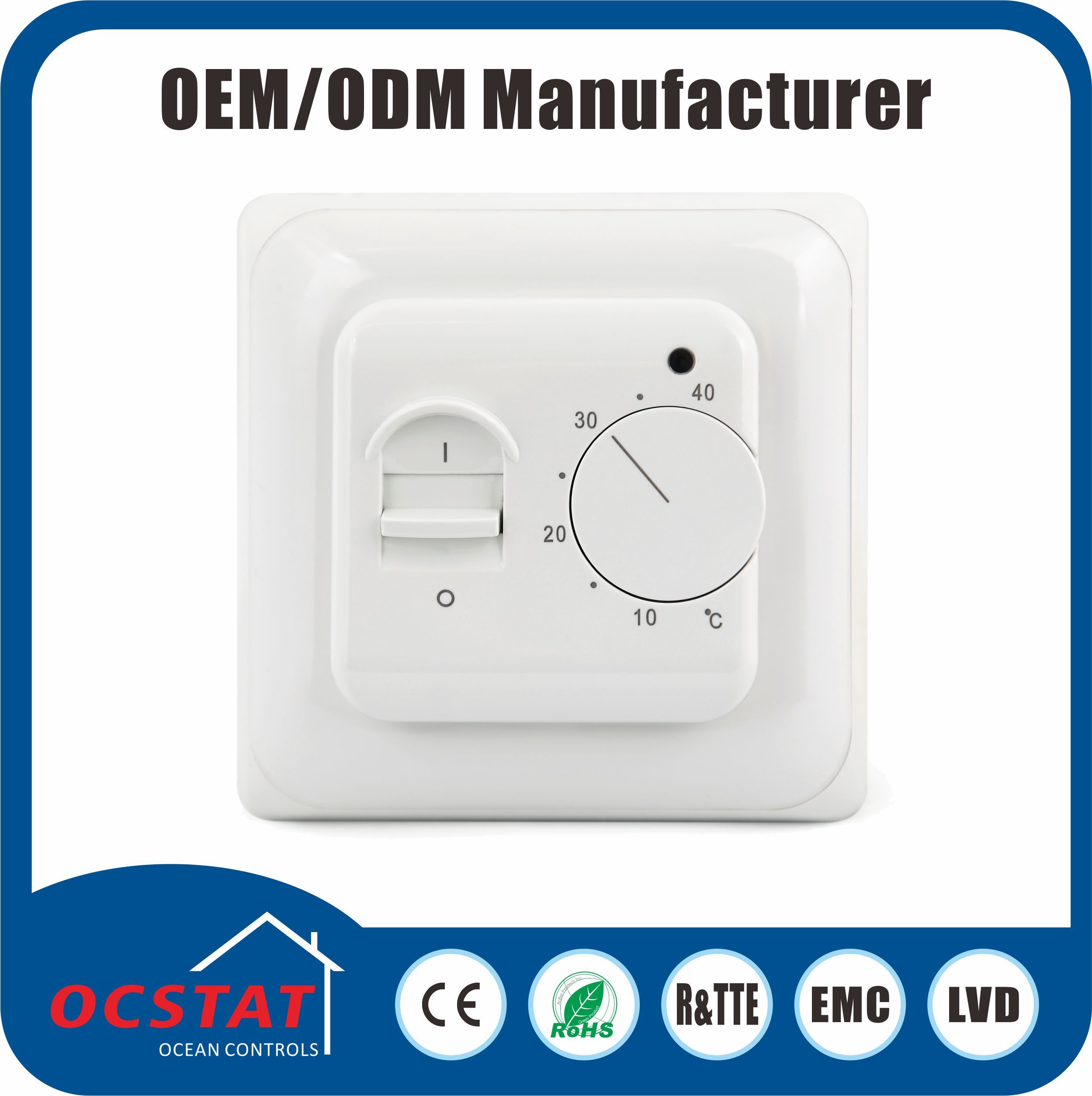External Temperature Sensor Non-Programmable 230V AC Thermostat Controller (OCTK719E)