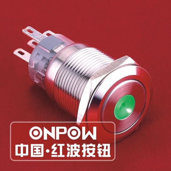 Onpow 19mm Circle Illuminated Spdt Stainless Steel Push Button Switch (LAS1-AGQ-11D//S) (Dia. 19mm) (CE, CCC, RoHS, REECH)