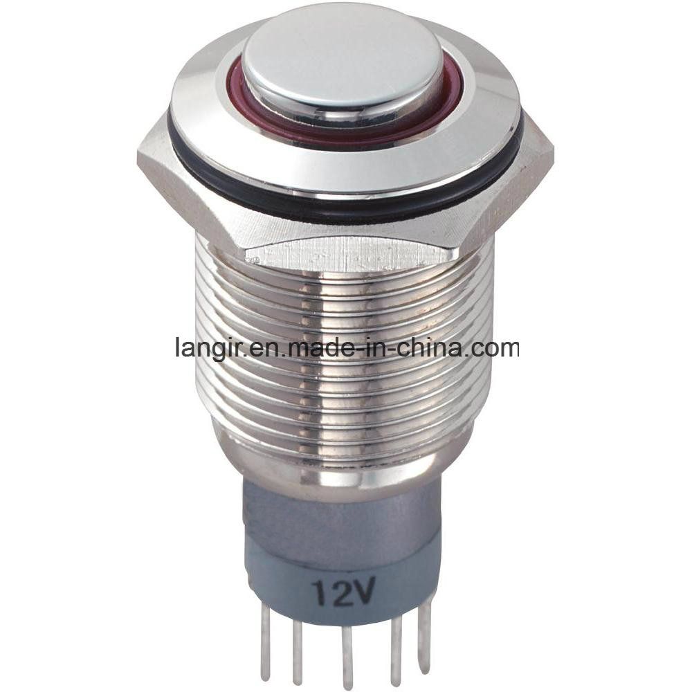 L16 Momentary Nickel Plated Brass Push Button Switches (L16H-M1-N)
