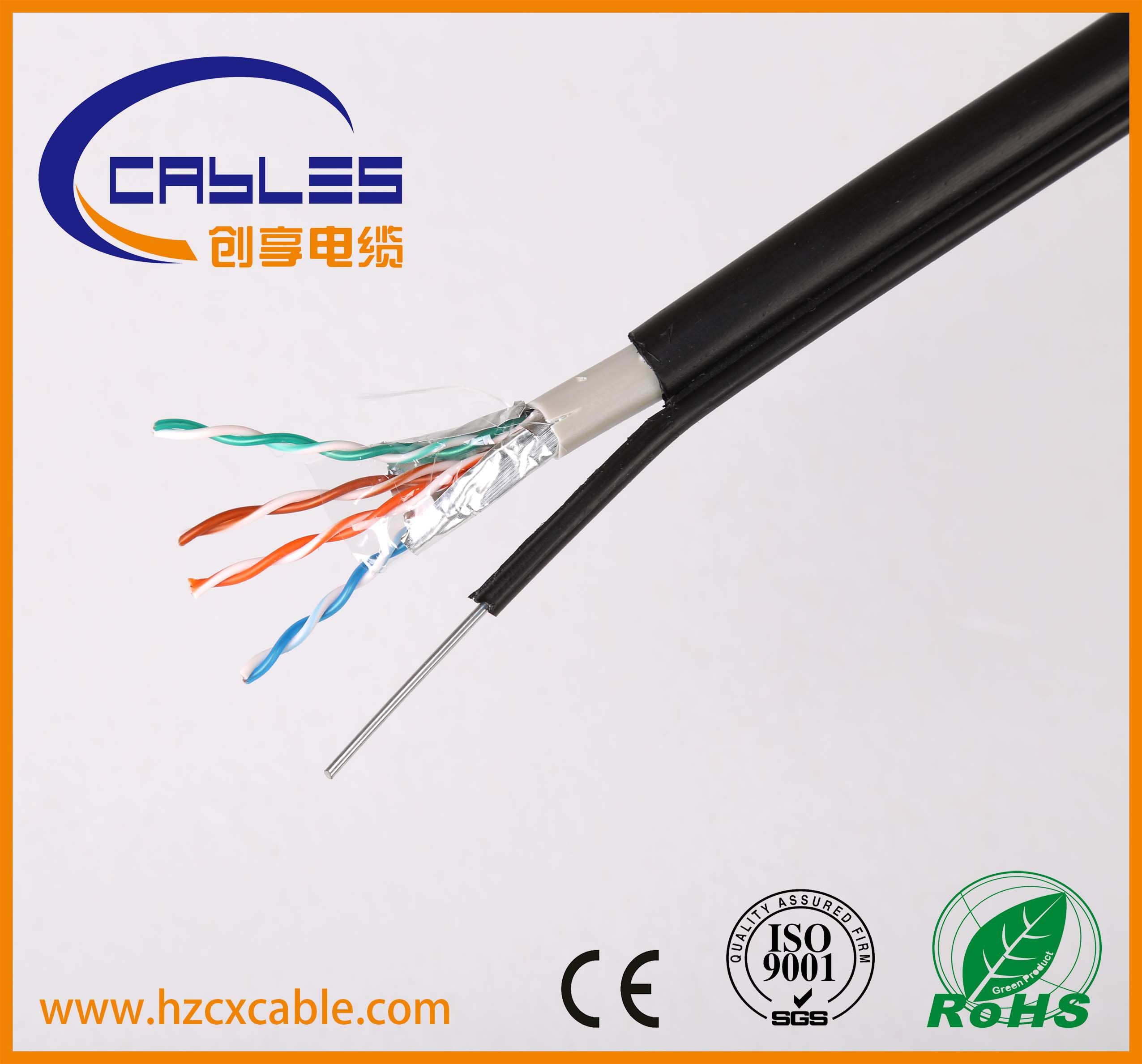 LAN Cable with Messenger UTP CAT6/Cat5e Outdoor Use