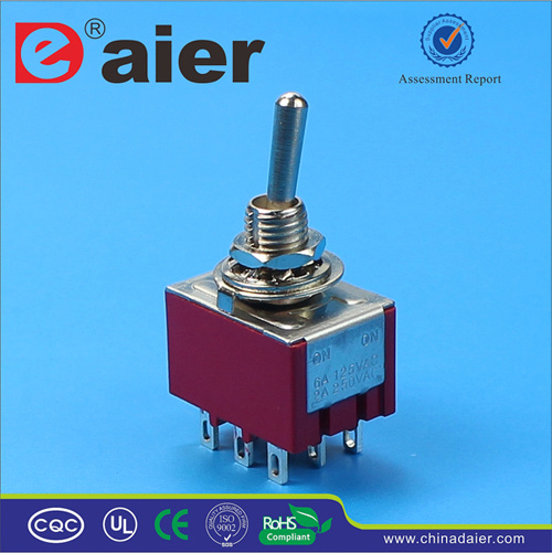 on-on 3pole 9 Pin Miniature Toggle Switch (MTS-302)