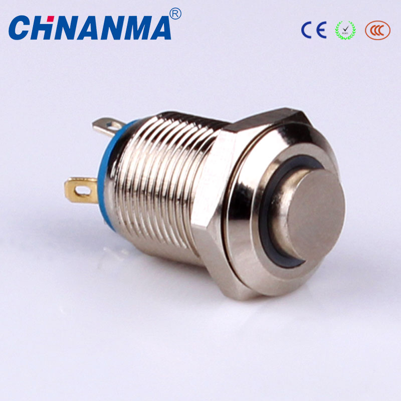 Momentary 12V Stainless Steel Raised Head Push Button Switch