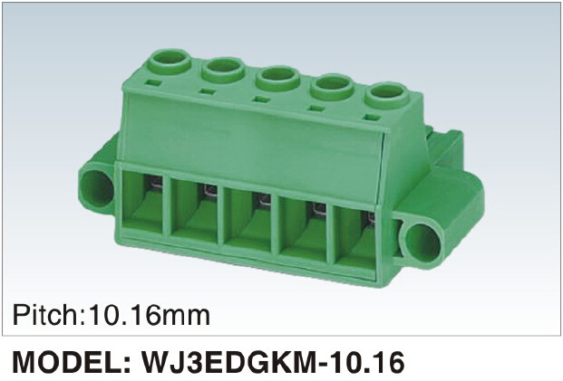 10.16mm Pitch Female Plug-in/Pluggable Terminal Block with Nuts (WJ3EDGKM-10.16)