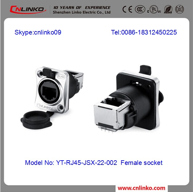 8p8c Waterproof Socket/Panel Mount RJ45 Socket Connector