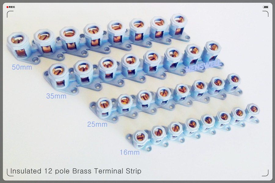 8 Position Single Row Brass Terminal Strip