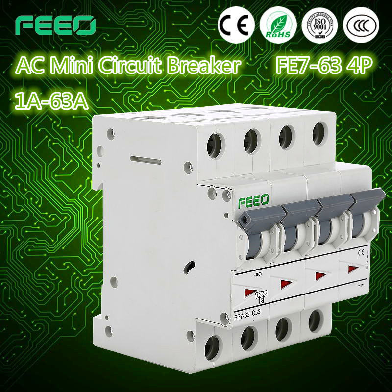 4p AC MCB Overload Current Circuit Breaker